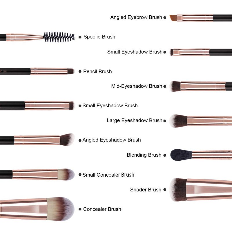 Docolor Eyeshadow Brush Set, 6 Pieces, Double-Sided Eye Make-Up Brush,