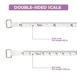Scicalife Cinta métrica para el Cuerpo con botón de presión para medir el Cuerpo de Piel sintética Cintas de medición retráctiles para Coser Regla de 