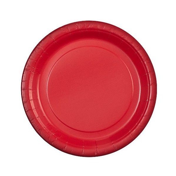 Party Dimensions 24 Count Paper Plates, 7-Inch, Red