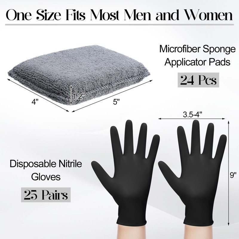 Ziliny 24 Set Wood Stain Applicators and Disposable Latex Gloves