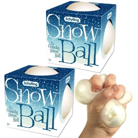 Schylling Snow Ball (NeeDoh) Crunchy, Squishy, Squeezy, Stretchy Stress Balls Gift Set Bundle - 2 Pack
