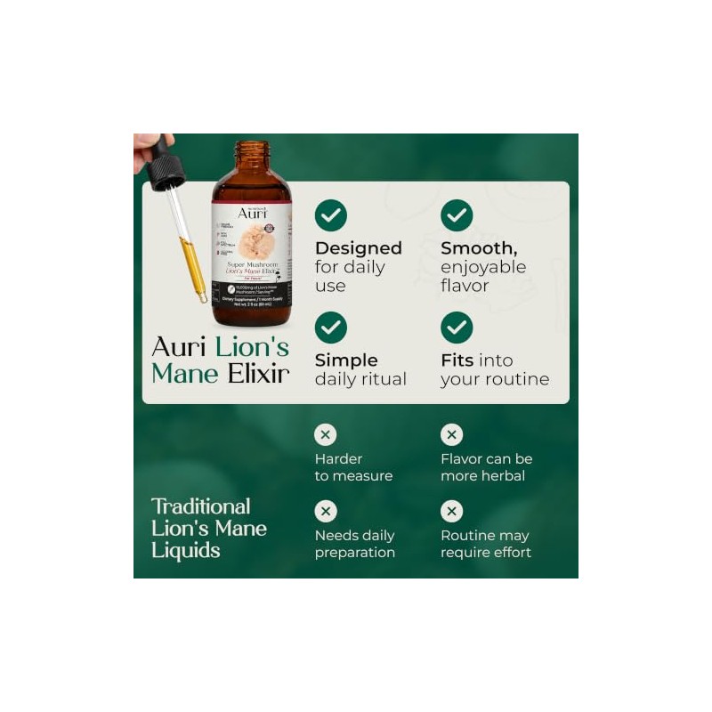 Auri Elixir Lquido De Melena De Len Suplementos Cerebrales Para