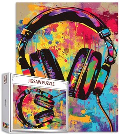 Tucocoo Headphone Art Jigsaw Puzzles for Adults, 1000 Pieces, Retro Graffiti Gamer Puzzle, 70 x 50 cm, Colourful DIY Puzzle for Home Decoration, Gifts, Family Puzzle, Perfect for Game Nights
