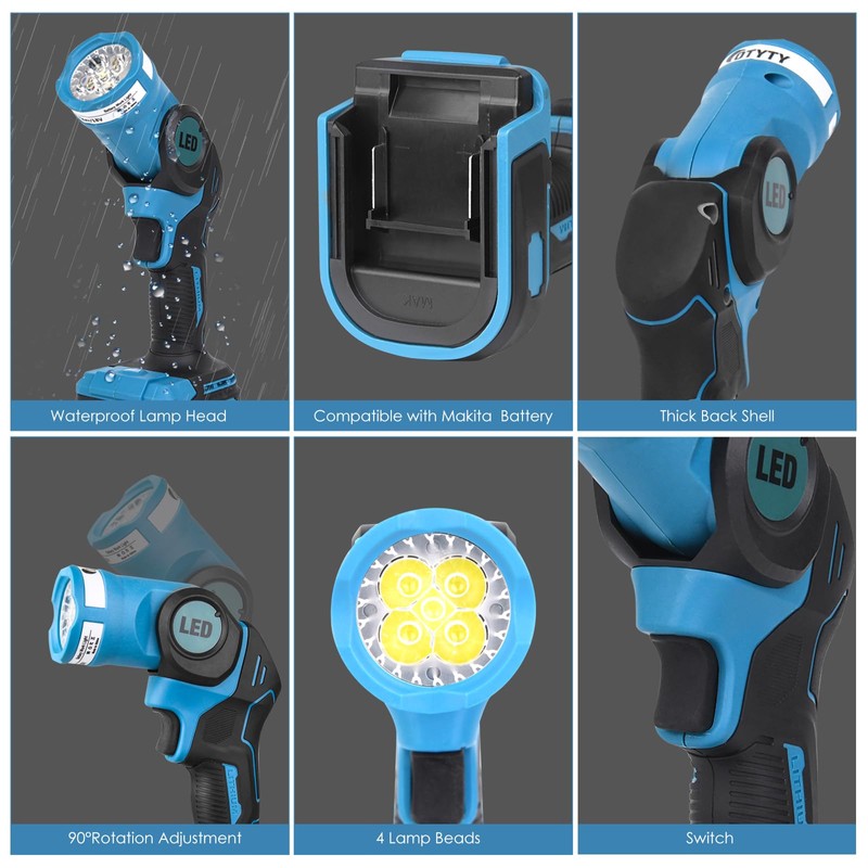 OTYTY LED Work Light for Makita 18V LXT Lithium Battery,