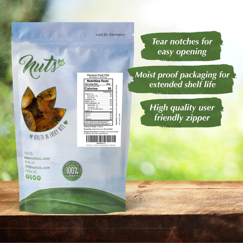NUTS U.S. – Dried Passion Fruit Rounds | No Added