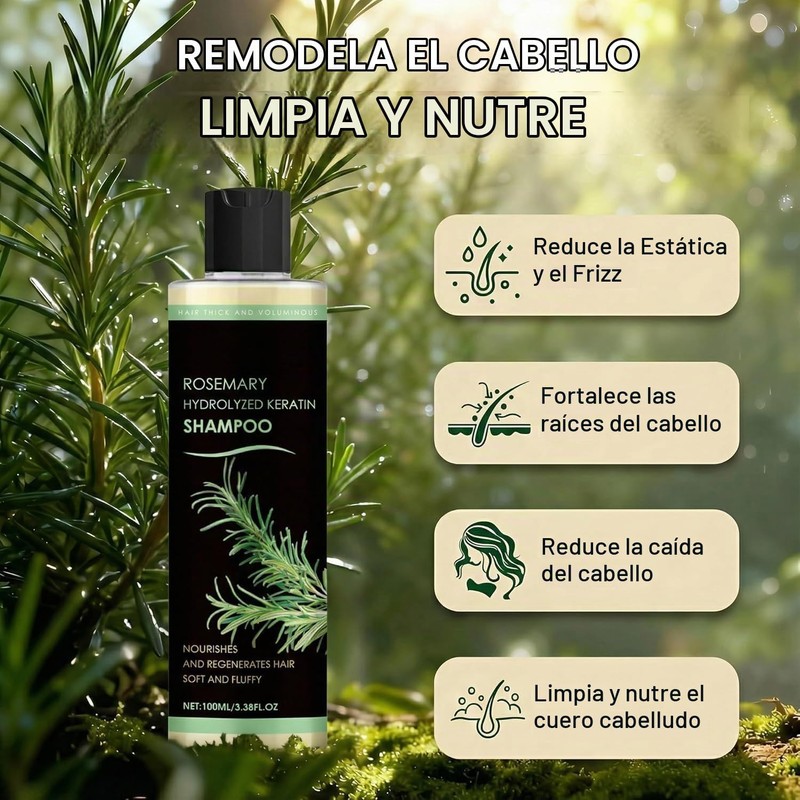 100ml Champú Orgánico De Romero Para El Crecimiento Del Cabello