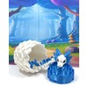 6 inches 3D Printed Axolotl Dragon and Egg, Articulated White