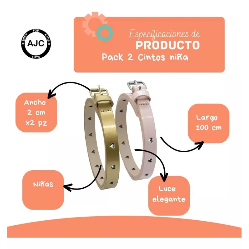 AJC Toys Set De 2 Cintos Para Niñas 2 Piezas