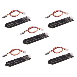 ZkeeShop Capacitive Soil Moisture Sensor with Cable Wire, Compatible with Arduino Moisture Detection, Corrosion Resistant, Pack of 5