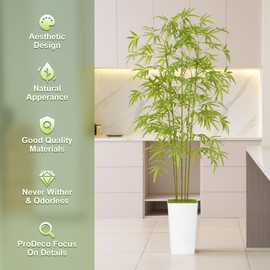 ProDeco Artificial Bamboo Tree 6FT Tall Fake Plants for Home Office Living Room Decor Indoor (Write)