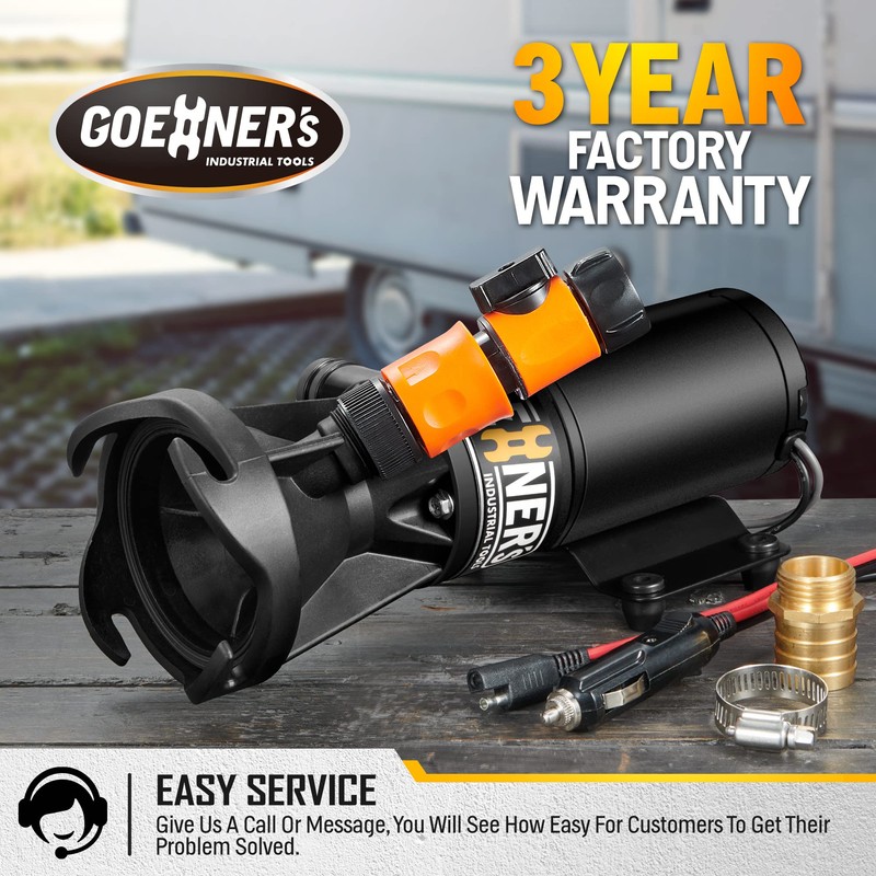 12V RV Portable Macerator Waste Pump for Sewage, 12GPM Suction