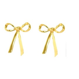 WCRAZYE Gold Bow Earrings for Women Long Tassel Chain Drop Dangle Earrings Dainty Knot Ribbon Bow Earrings Wedding Bridal Statement Jewelry (Bow A)