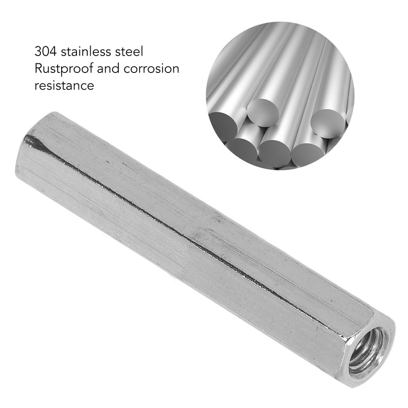 5 Pcs Hex Coupling Nut M8x1.25 75mm Length 304 Stainless