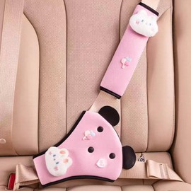 Zigihos - Funda para cinturón de seguridad para niños, ajustadores de cinturón de seguridad para niños y niños, cojín triangular, fundas para cinturón de seguridad para niñas y niños (rosa (rosa))