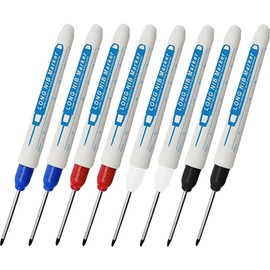 8 Pcs Tracer Marker Pen, Tracer Pencil, Marksman Marking Tool Woodworking Decoration Multi-Purpose Deep Hole Marker Pen Long Head Deep Hole Marker
