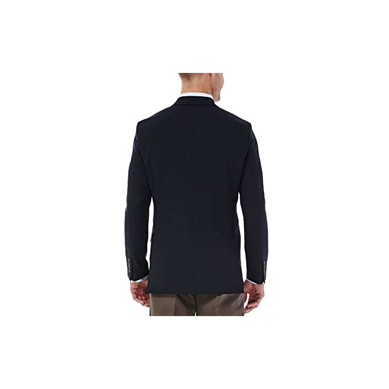 Haggar Men's Travel Stretch Tailored Fit 2-Button Side Vent Solid