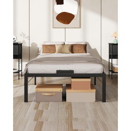 WLIVE Twin Bed Frame, Metal Platform Bed Frame, Sturdy Bed Frame Twin Size with Storage Space Under Bed, Suitable for Bedroom