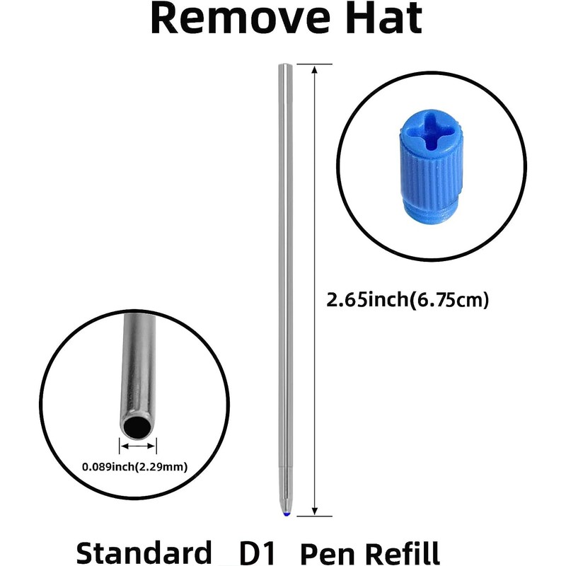 2.75'' Ballpoint Pen Refills, Replaced Refills for Diamond Crystal Stylus