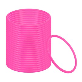 PATIKIL 5.1 Inch Plastic Ring Throwing Rings for Bottles, Pack of 24 Carnival Rings, Plastic Tyres for Speed and Outdoor Skill Exercises, Pink