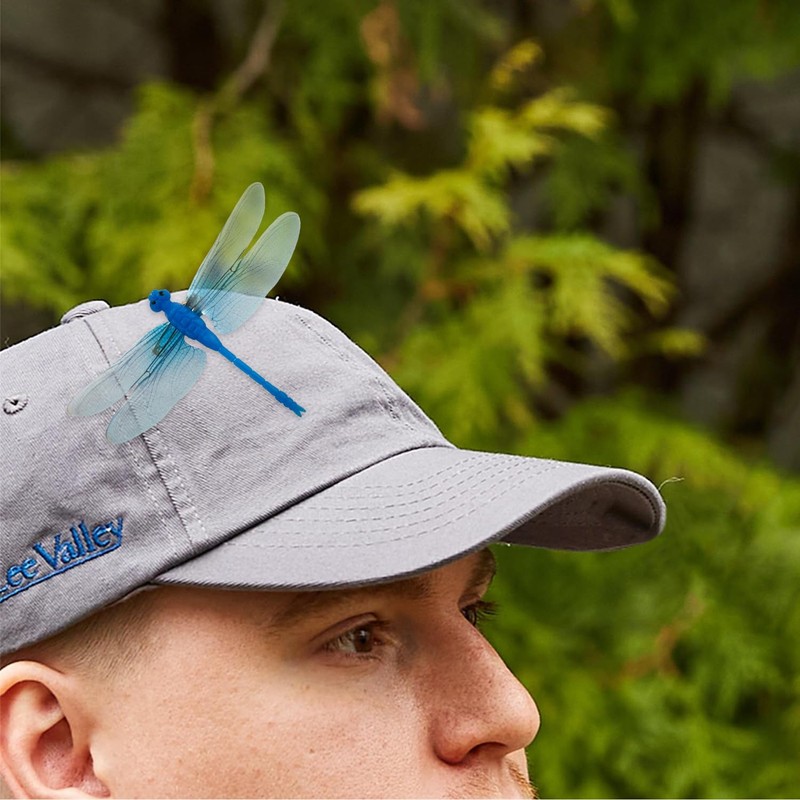 Dragonfly Hat Clip for Bugs,5Pcs Fake Dragon Clips for Hats