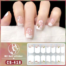 6 Sheets Christmas Nail Stickers Full Nail Wraps Self-Adhesive Winter Snowflake Gel Nail Polish Strips Christmas Tree Snowman Reindeer Designs Gel Nail Stickers Xmas Nail Warps for Women Holiday Decor