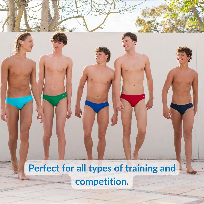 Sporti Boys Athletic Swim Briefs, Chlorine-Resistant Lycra Xtra Life 4-Way