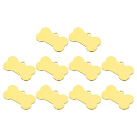MECCANIXITY Metal Round Tags Stamping,Gold Blank Dog Tags 5/6 Inch DIY Engraving Blank Tags 10 Pcs,Stainless Steel with Hole for Pet Dog ID Tags,Pendant Decoration,Craft Tags