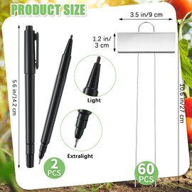Maitys 60 Pcs Metal Plant Label Stakes Garden Name Markers Outdoor Waterproof Stainless Steel Nursery Tags for Vegetable Herb Flower Seed Identification with 2 Pcs Pens