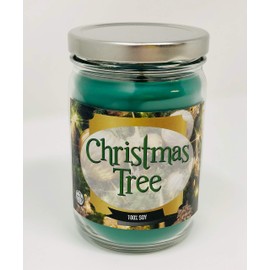 S&M Candle Factory Christmas Tree Candle ~ Xmas Tree Scented 100% Natural Premium Soy Candles ~ 12oz Jars (Christmas Tree)