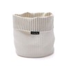 LinenMe Beige White Striped Linen Cotton Basket Jazz, MEDIUM (20