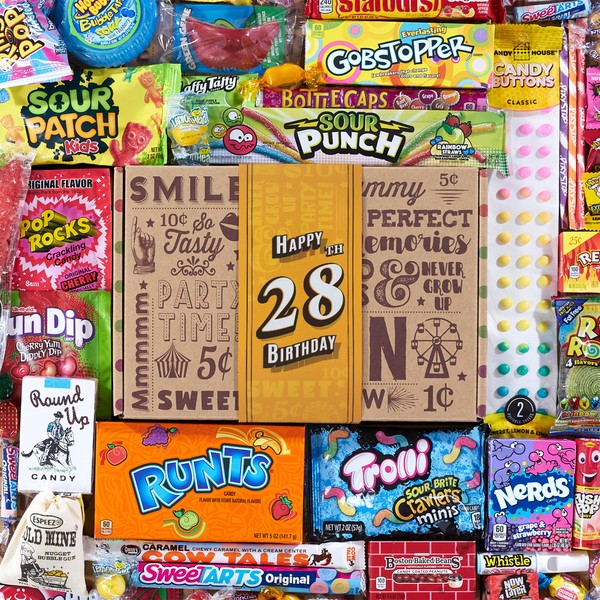 VINTAGE CANDY CO. 28th BIRTHDAY RETRO CANDY GIFT BOX -