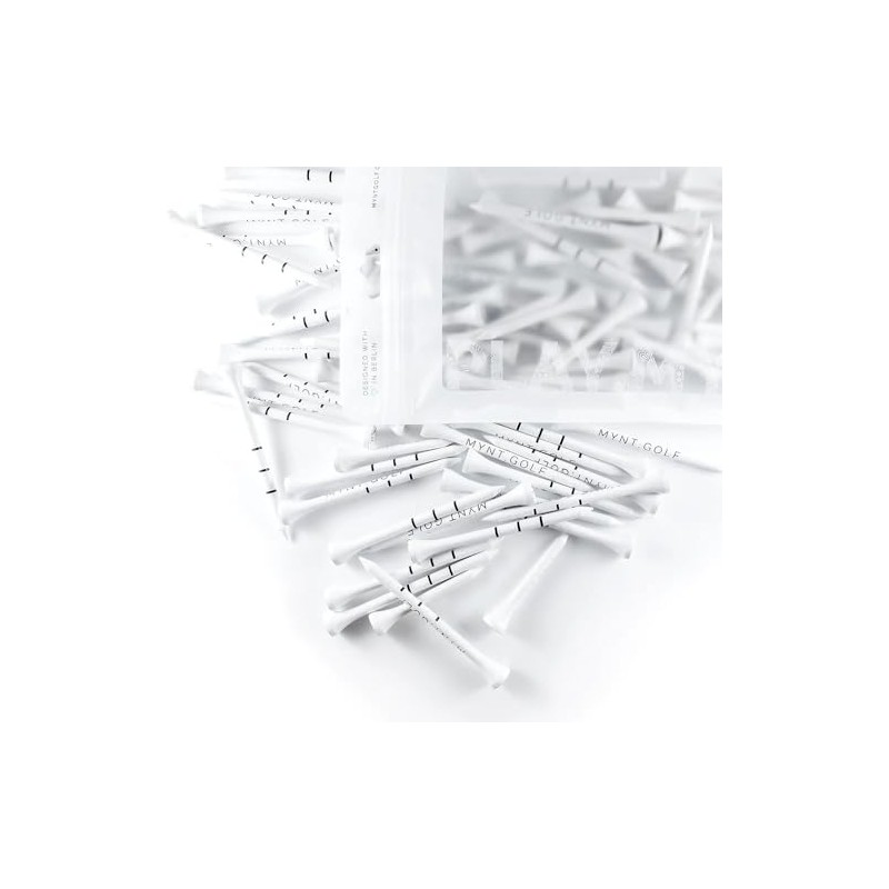 MYNT Premium 100% Natural Hardwood Golf Tees | Includes Wiederverschliessbarem