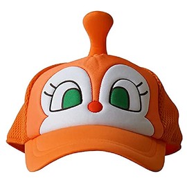 Tomokuni Co., Ltd. Dokin-chan Narikiri Mesh Cap, Cap, Hat, Dust, Awning, Sunshade, UV Protection, Cute, Cute, Kids, Kids, Girls, Boys, Characters, Anpanman Stickers Included, orange