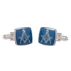 Masonic Cufflinks for Men - Freemason Blue Square & Compass