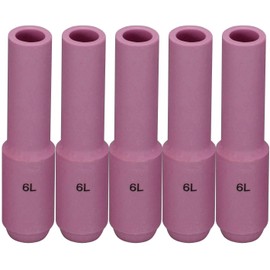 RIVERWELD TIG Alumina Nozzles Ceramic Shield Cups 10N48L #6L 3/8" 9.5mm Fit DB PTA SR WP 17 18 26 TIG Welding Torch Pack of 5