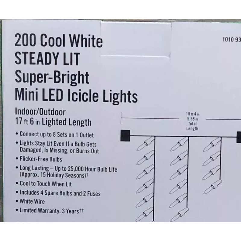 Home Accents Holiday 200 Ct Cool White Steady Lit Mini