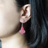 Beautiful Handmade Compressed Coral Gemstone Inlay Fashion Drop Earrings for