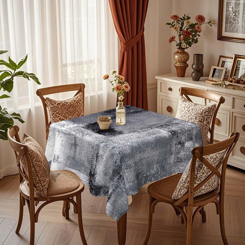 Modern Tablecloth 140 x 240 cm Black Art Painting Tablecloth