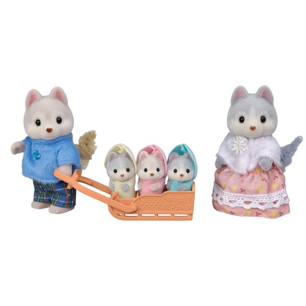Calico Critters Husky Family - Set of 5 Collectible Doll