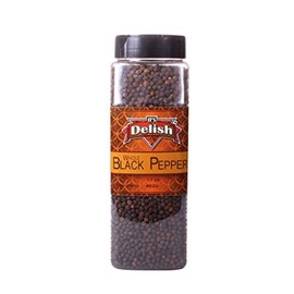 Whole Black Peppercorns for Grinder - By It's Delish (Large Jar), Dark Brown