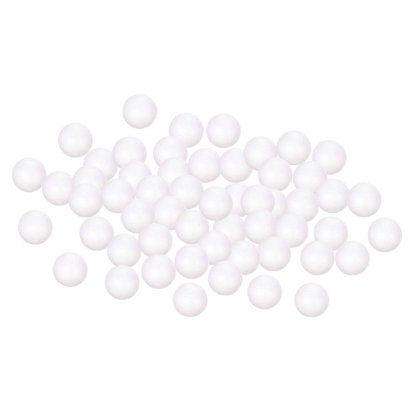 uxcell 50Pcs 1" White Polystyrene Foam Balls Smooth Round Solid