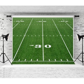 Little Lucky 7x5ft American Football Field Photography Backdrop Thirty Yard Line Number and Green Background for Theme Party Decor Photo Shoot Backdrops