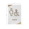 Light Marble Men And Women Restroom Sign Set/ADA Wheelchair Accessible