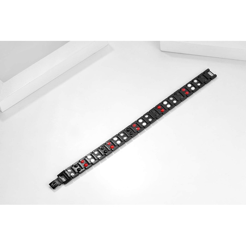 Jeroot Men's Magnetic Bracelet, Made of Titanium, Gentle on Skin,