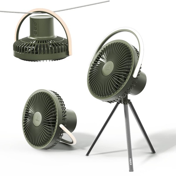 Kruca - Cordless Camping Fan, 44-Hour Battery, Air Circulator, LED