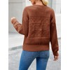 Yousify Womens Long Sleeve Sweaters Casual Crewneck Cable Knit Crochet