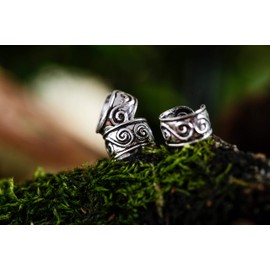 WINDALF Vintage Earrings Sophie 5 mm Celtic Spiral Ear Cuff 925 Sterling Silver, Sterling Silver