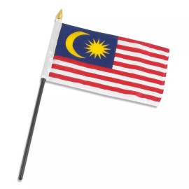 TRADEWINDS 4"x6" Malaysia Stick Flag Table Staff Desk Table