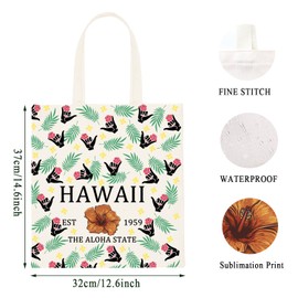 WCGXKO Hawaii Flowers Gift Hawaii Summer Party Gift Hawaii Est 1959 Aloha State Zipper Bag Makeup Bag (EST 1959 tote)