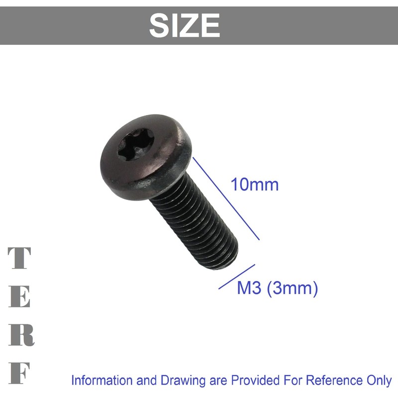 TERF® M3 X 10mm Torx Socket Pan Machine Screw Black